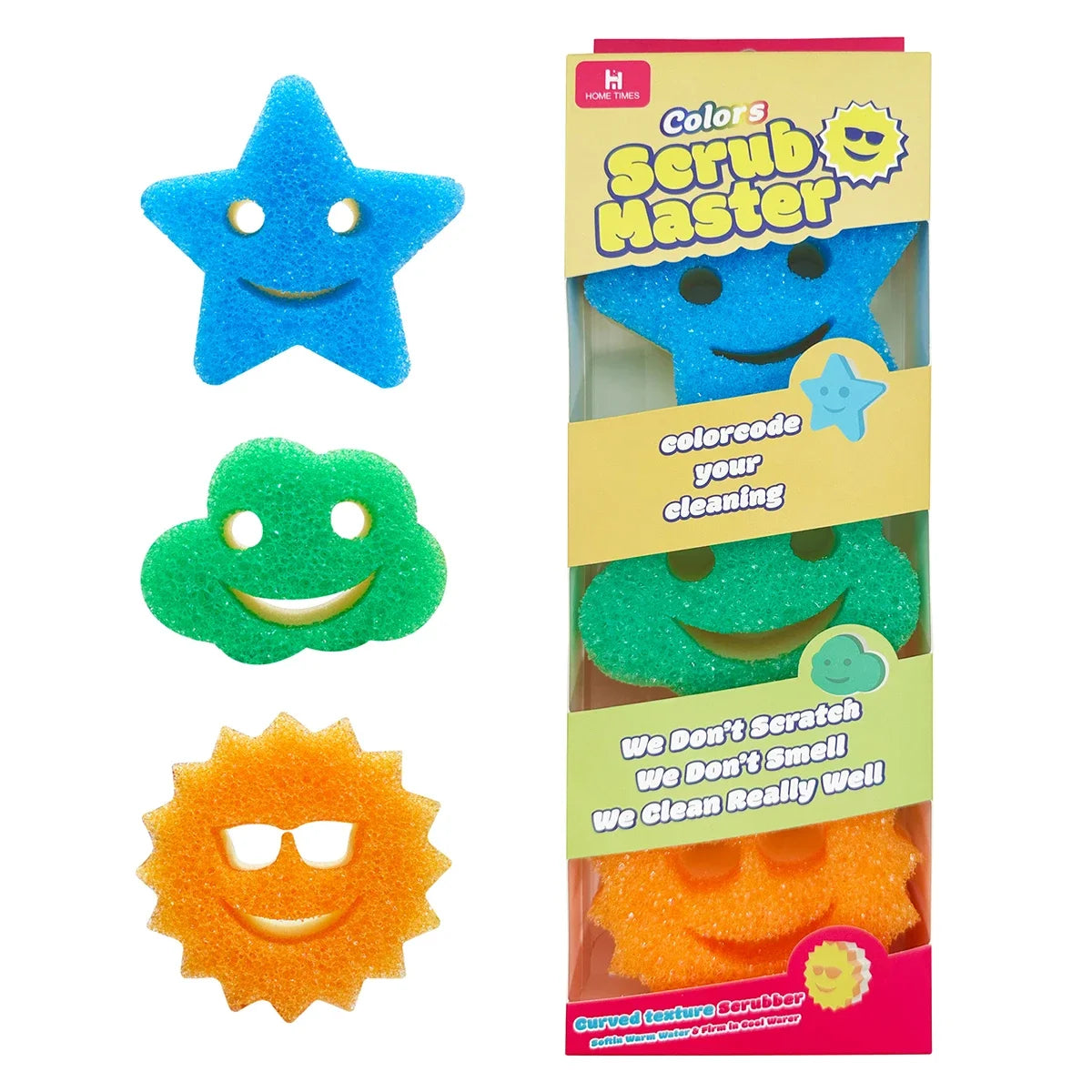 Scrub Master Colors 温度でスクラブ力を切替できる 食器用スポンジ（カラーセット）