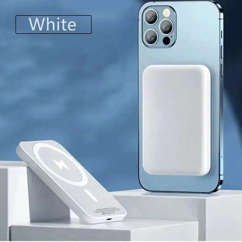 iPhone 12/13/14/15 Pro Mini Plus Max用 MagSafe対応 モバイルバッテリー（マグネット式ワイヤレスポータブル充電器、外部補助バッテリー）