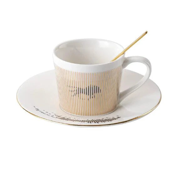 アナモルフィック マグカップ｜ミラー反射で絵が浮かぶ クリエイティブ コーヒー・ティーセット（コースター付）