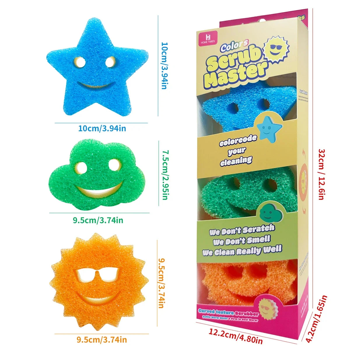 Scrub Master Colors 温度でスクラブ力を切替できる 食器用スポンジ（カラーセット）