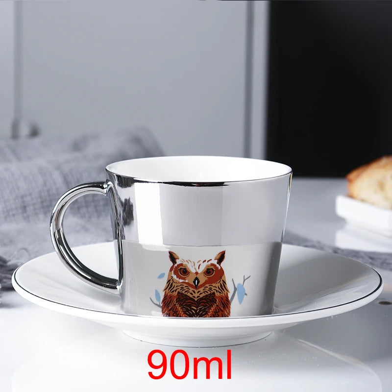 アナモルフィック マグカップ｜ミラー反射で絵が浮かぶ クリエイティブ コーヒー・ティーセット（コースター付）