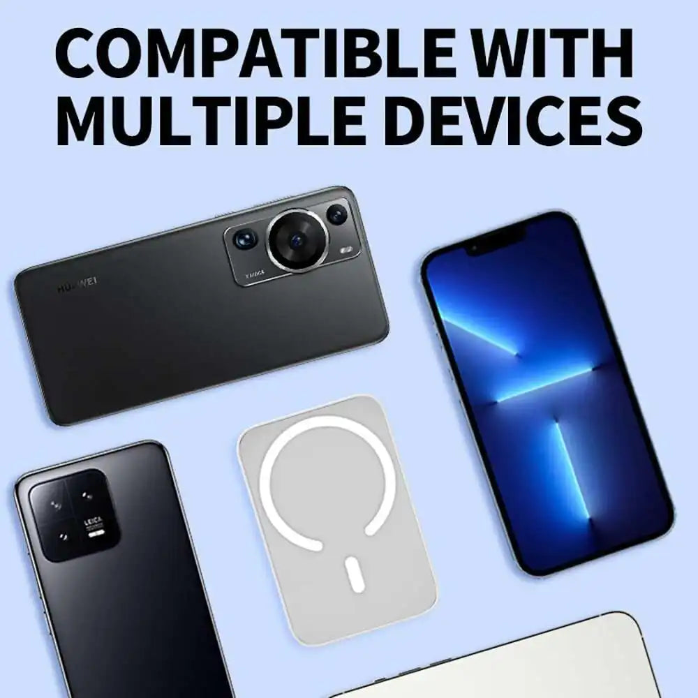 iPhone 12/13/14/15 Pro Mini Plus Max用 MagSafe対応 モバイルバッテリー（マグネット式ワイヤレスポータブル充電器、外部補助バッテリー）