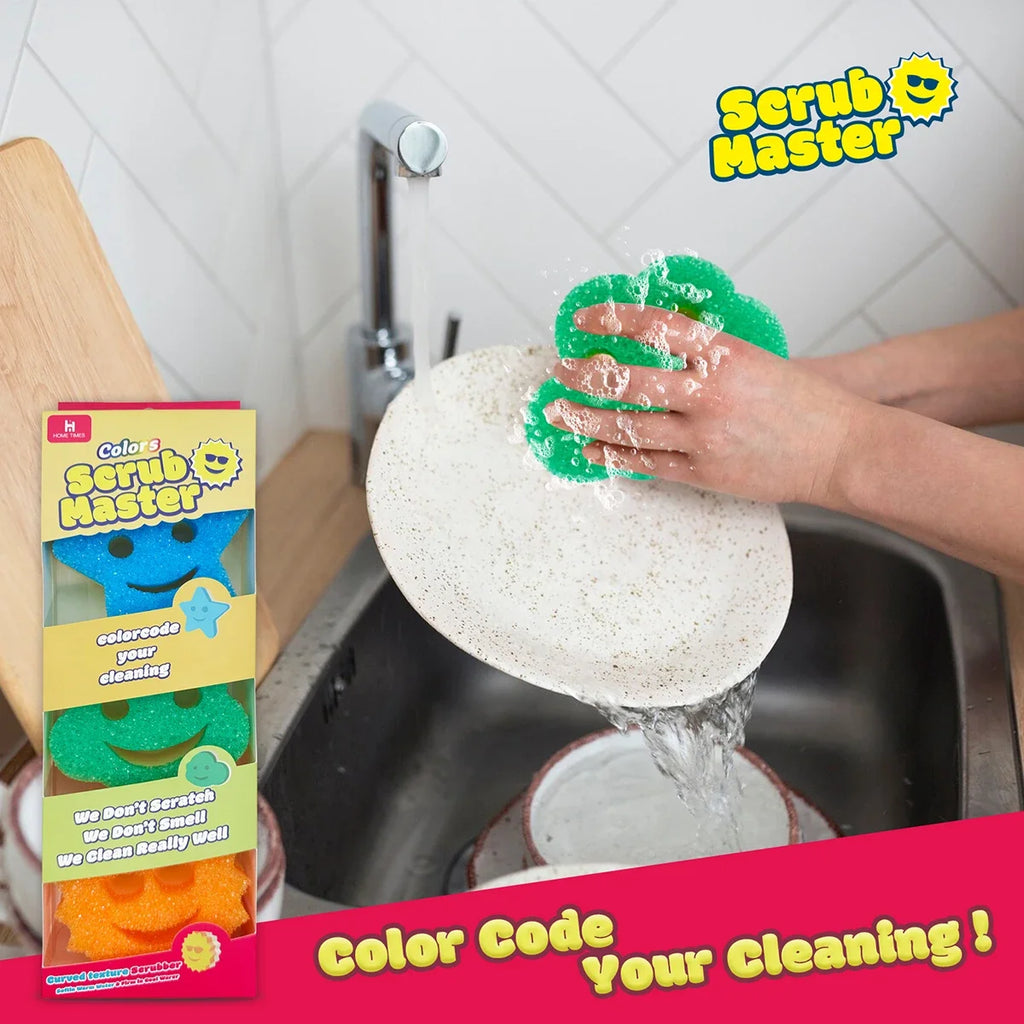 Scrub Master Colors 温度でスクラブ力を切替できる 食器用スポンジ（カラーセット）